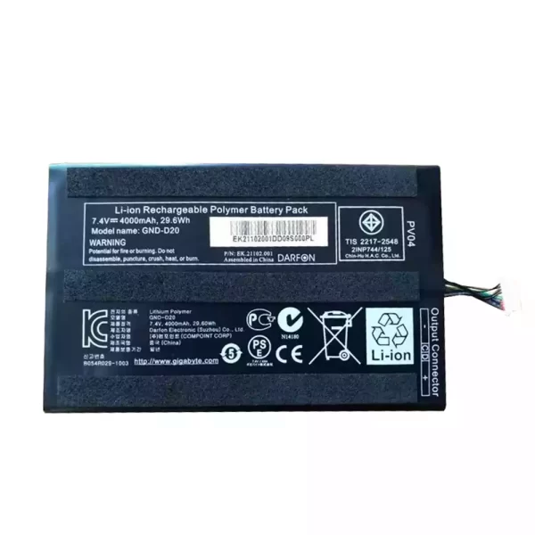 laptop akku/akkumulátor az GIGABYTE GND-D20