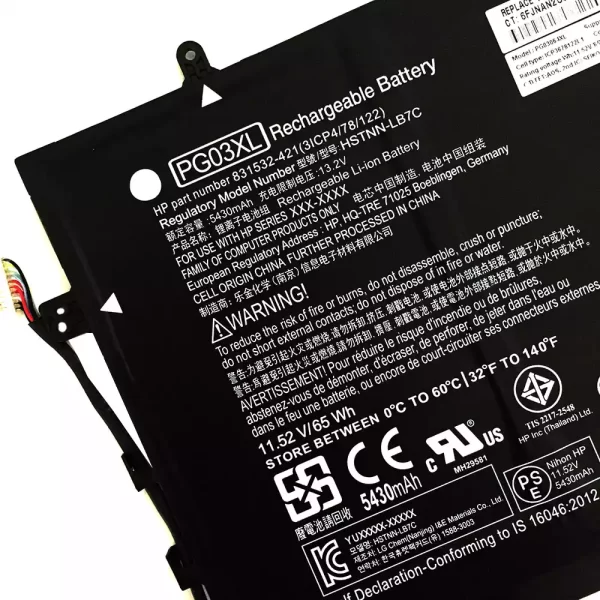 laptop akku/akkumulátor az HP PG03XL TPN-Q168 HSTNN-LB7C 831532-421 831758-005 - Image 3