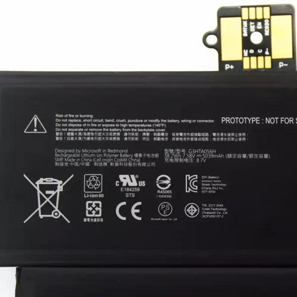 laptop akku/akkumulátor az G3HTA056H,Microsoft Surface Pro X 1876 - Image 3