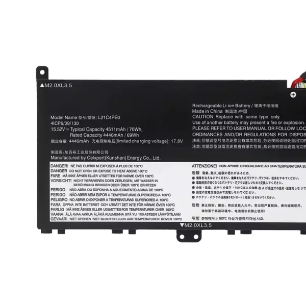 laptop akku/akkumulátor az Lenovo L21C4PE0 L21D4PE0 L21M4PE0 L21M4PC7 L21C4PC7 L21C4PC4 - Image 3