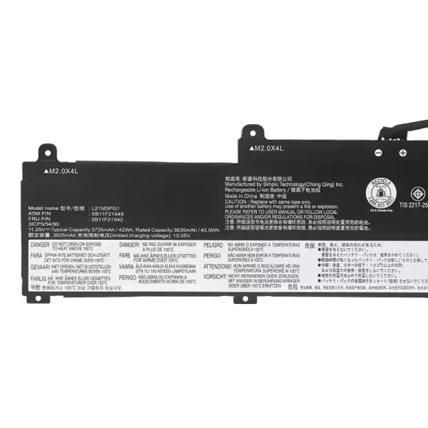laptop akku/akkumulátor az LENOVO L21L3PG1 L21M3PG1 L21C3PG1 - Image 3