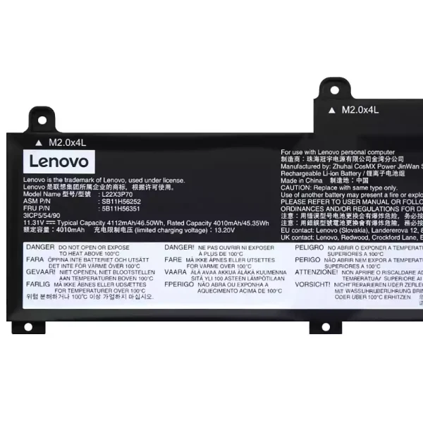 laptop akku/akkumulátor az LENOVO L22B3P70 L22X3P70 L22M3P70 - Image 3