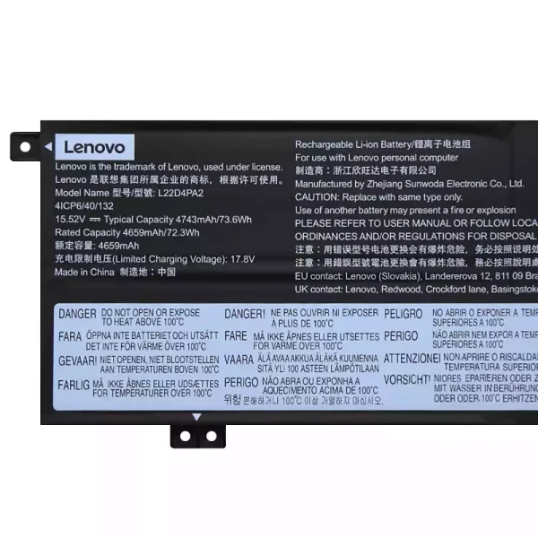 laptop akku/akkumulátor az LENOVO L22C4PA2 L22D4PA2 L22M4PA2 - Image 3