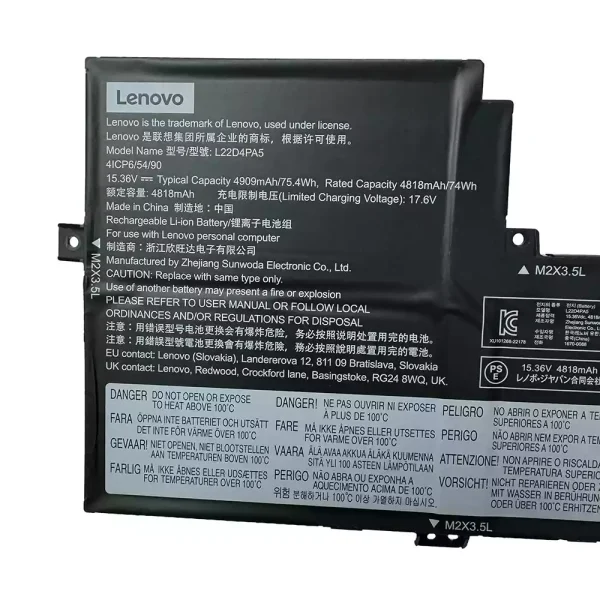 laptop akku/akkumulátor az LENOVO L22D4PA5 L22C4PA5 L22M4PA5 - Image 3