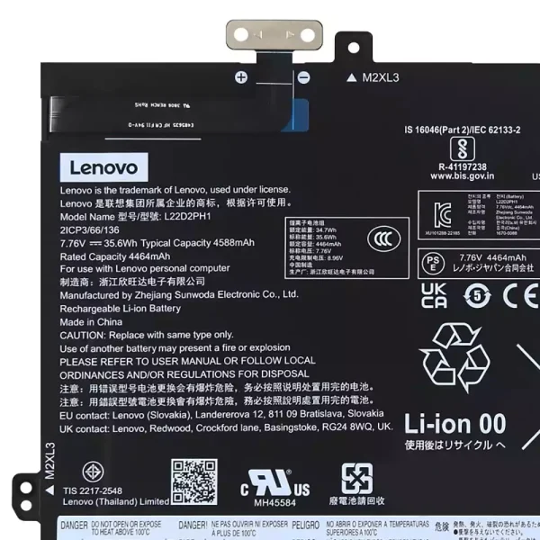laptop akku/akkumulátor az LENOVO L22B2PH1 L22D2PH1 - Image 3
