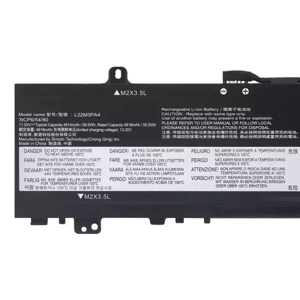 laptop akku/akkumulátor az LENOVO L22M3PA4 L22B3PA4 L22C3PA4 L22B3PA3 L22C3PA3 L22M3PA3 - Image 3