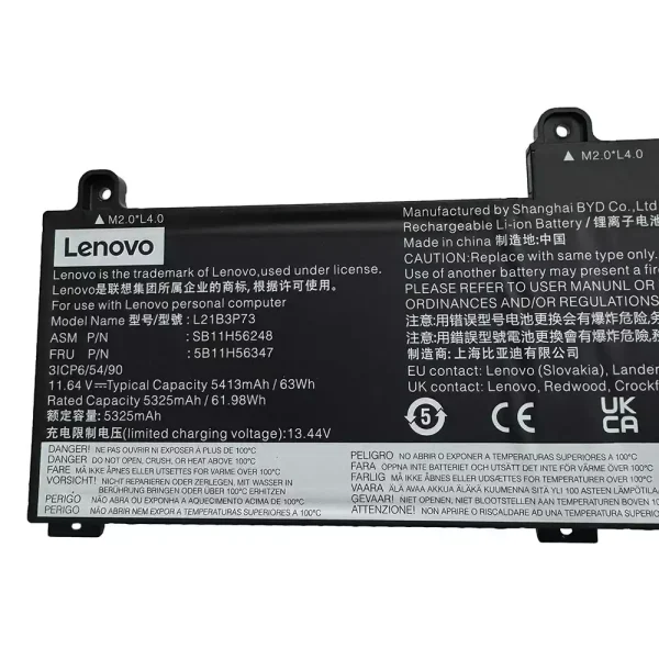 laptop akku/akkumulátor az LENOVO L21B3P73 SB10W52010 5B10W51909 - Image 3