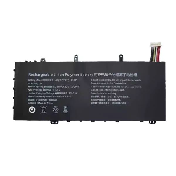 laptop akku/akkumulátor az AEC677475-3S1P