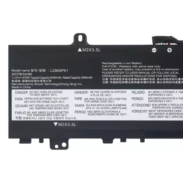 laptop akku/akkumulátor az LENOVO L23M3PK1 L23X3PK1 L23B3PK1 L23D3PK1 L23C3PK1 - Image 3