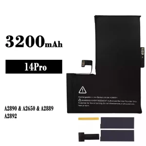 Mobiltelefon akku/akkumulátor A2866H alkalmas iPhone 14 pro
