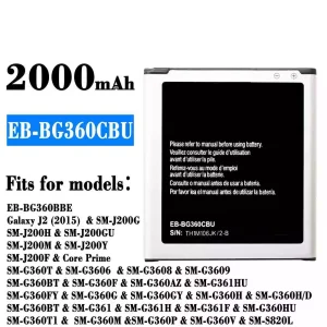 Mobiltelefon akku/akkumulátor EB-BG360CBU alkalmas Samsung Galaxy J2 (2015)