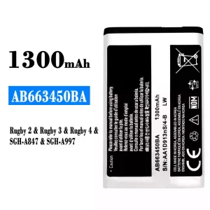 Mobiltelefon akku/akkumulátor AB663450BA alkalmas Samsung Rugby 2/Rugby 3/Rugby 4