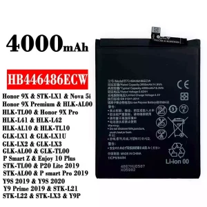 Mobiltelefon akku/akkumulátor HB446486ECW alkalmas HUAWEI Honor 9X/Honor 9X Pro