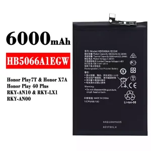 Mobiltelefon akku/akkumulátor HB5066A1EGW alkalmas HUAWEI Honor Play 7T/ Honor X7A/Honor Play 40 Plus