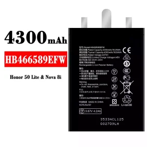 Mobiltelefon akku/akkumulátor HB466589EFW alkalmas HUAWEI Honor 50 Lite/Nova 8i