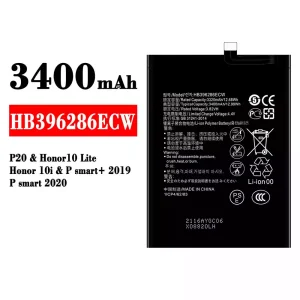 Mobiltelefon akku/akkumulátor HB396286ECW alkalmas HUAWEI P20 / Honor 10 Lite / Honor 10i / P smart+ 2019 / P smart 2020