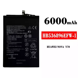 Mobiltelefon akku/akkumulátor HB536896EFW-1 alkalmas HUAWEI NOVA Y70