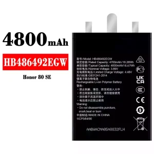 Mobiltelefon akku/akkumulátor HB486492EGW alkalmas HUAWEI Honor 80 SE