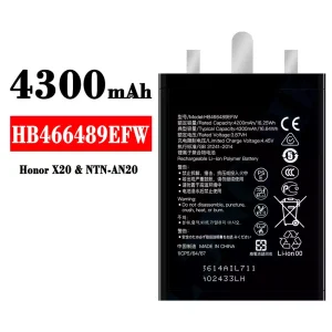 Mobiltelefon akku/akkumulátor HB466489EFW alkalmas HUAWEI Honor X20