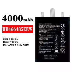 Mobiltelefon akku/akkumulátor HB466485EEW alkalmas HUAWEI Nova 8 Pro 5G/ Honor V40 5G