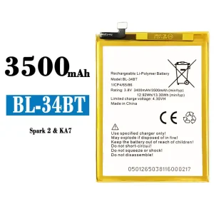 Mobiltelefon akku/akkumulátor BL-34BT alkalmas Tecno KA7 / Spark 2