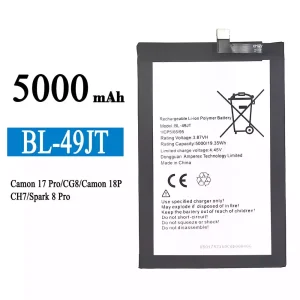 Mobiltelefon akku/akkumulátor BL-49JT alkalmas Tecno Camon 17 Pro / Camon 18P / Spark 8 Pro
