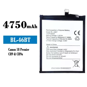Mobiltelefon akku/akkumulátor BL-46BT alkalmas Tecno Camon 18 Premier
