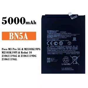 Mobiltelefon akku/akkumulátor BN5A alkalmas Xiaomi Poco M3 Pro 5G / Redmi 10