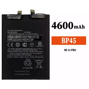 Mobiltelefon akku/akkumulátor BP45 alkalmas Xiaomi MI 12 Pro