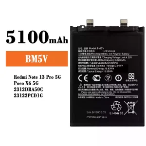 Mobiltelefon akku/akkumulátor BM5V alkalmas Xiaomi Redmi Note 13 Pro 5G / Poco X6 5G
