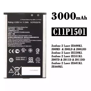 Mobiltelefon akku/akkumulátor C11P1501 alkalmas Asus Zenfone 2 Laser ZE600KL /ZE601KL/ZE550KL / ZE551KL