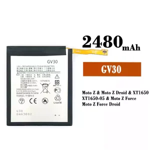 Mobiltelefon akku/akkumulátor GV30 alkalmas Motorola Moto Z / Moto Z Droid / Moto Z Force / Moto Z Force Droid