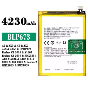 Mobiltelefon akku/akkumulátor BLP673 alkalmas OPPO A5 / AX5 / A7 / AX7 / A5S / AX5S / A12 / A12E / A12S / A12 2020 / A31 2020 / Realme 2/Realme C1 2018 / Realme C1 2019