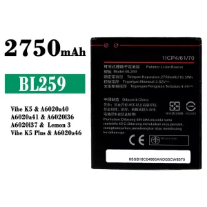 Mobiltelefon akku/akkumulátor BL259 alkalmas Lenovo Vibe K5 / Lemon 3 / Vibe K5 Plus