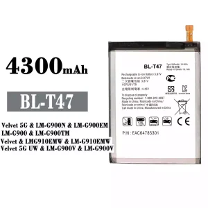 Mobiltelefon akku/akkumulátor BL-T47 alkalmas LG Velvet 5G