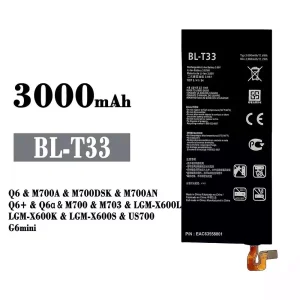 Mobiltelefon akku/akkumulátor BL-T33 alkalmas LG Q6 /Q6+ /Q6a /G6mini