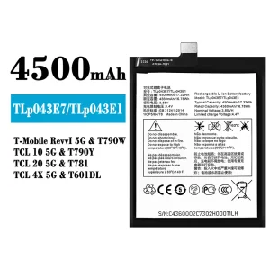 Mobiltelefon akku/akkumulátor TLP043E7/TLP043E1 alkalmas Alcatel T-Mobile RevvI 5G/TCL 10 5G/TCL 20 5G/TCL 4X 5G