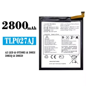 Mobiltelefon akku/akkumulátor TLP027AJ alkalmas Alcatel A5 LED/OT5085/5085I/5085Q/5085D