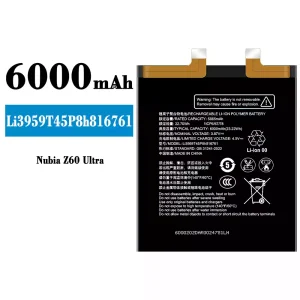 Mobiltelefon akku/akkumulátor Li3959T45P8h816761 alkalmas Nubia Z60 Ultra