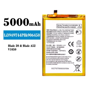 Mobiltelefon akku/akkumulátor Li3949T44P8h906450 alkalmas ZTE Blade 20/Blade A52