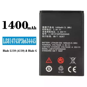 Mobiltelefon akku/akkumulátor Li3814T43P3h634445 alkalmas ZTE Blade L110(A110)/Blade G