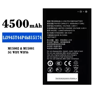 Mobiltelefon akku/akkumulátor Li3945T44P4h815174 alkalmas ZTE MU5002/MU5001