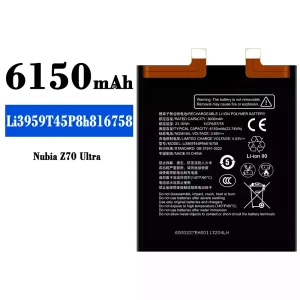 Mobiltelefon akku/akkumulátor Li3959T45P8h816758 alkalmas Nubia Z70 Ultra