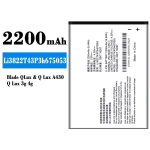 Mobiltelefon akku/akkumulátor Li3822T43P3h675053 alkalmas ZTE Blade Qlux 4G A430