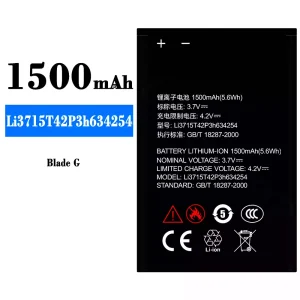 Mobiltelefon akku/akkumulátor Li3715T42P3h634254 alkalmas ZTE Blade G