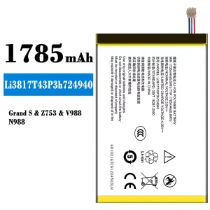 Mobiltelefon akku/akkumulátor Li3817T43P3h724940 alkalmas ZTE Grand S/Z753/V988/N988
