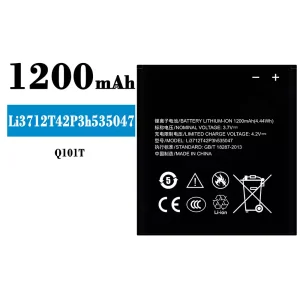 Mobiltelefon akku/akkumulátor Li3712T42P3h535047 alkalmas ZTE Q101T