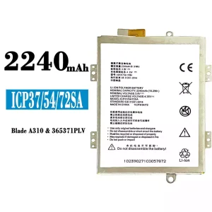 Mobiltelefon akku/akkumulátor ICP37/54/72SA alkalmas ZTE A310