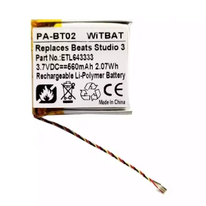Fejhallgató akku/akkumulátor az Beats Solo AEC643333,ETL643333