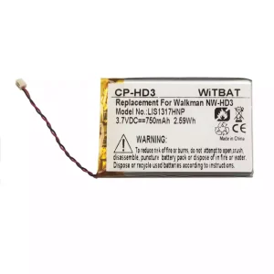 Új akku/akkumulátor az SONY NW-A2000 NW-HD3 NW-HD2